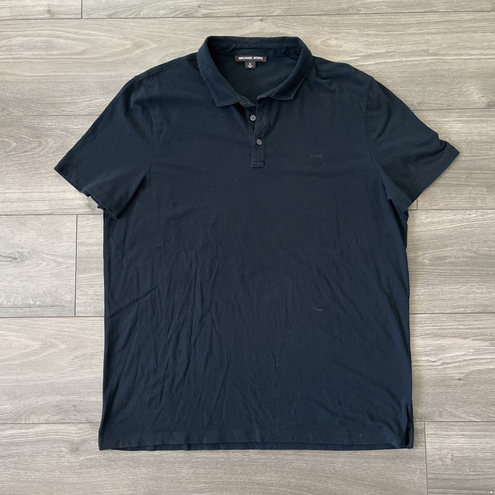 Michael Kors Mens XL Polo Shirt Black Short Sleeve